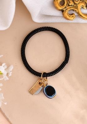 Black Unisex Evil Eye Crystal Bracelet