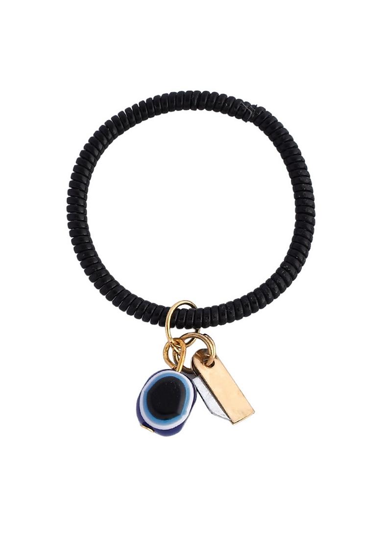 Black Unisex Evil Eye Crystal Bracelet