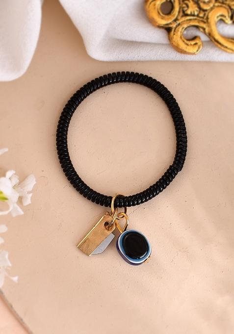 Black Unisex Evil Eye Crystal Bracelet