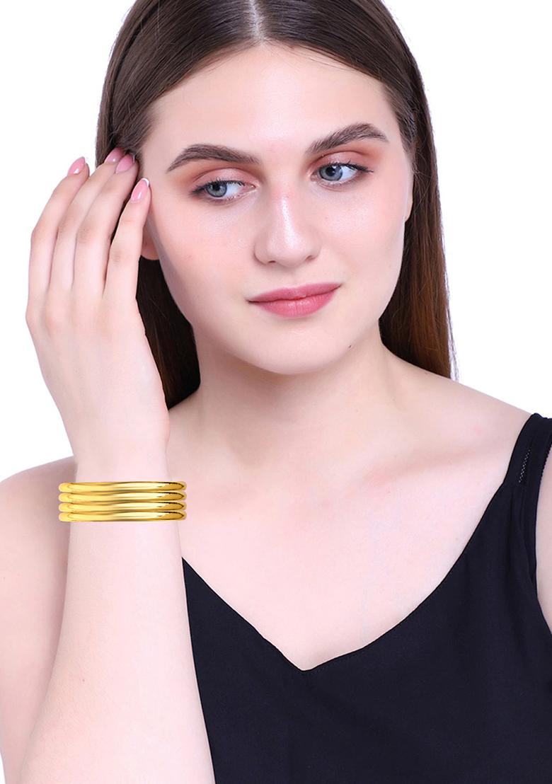 Gold Plated Classic Plain Bangles