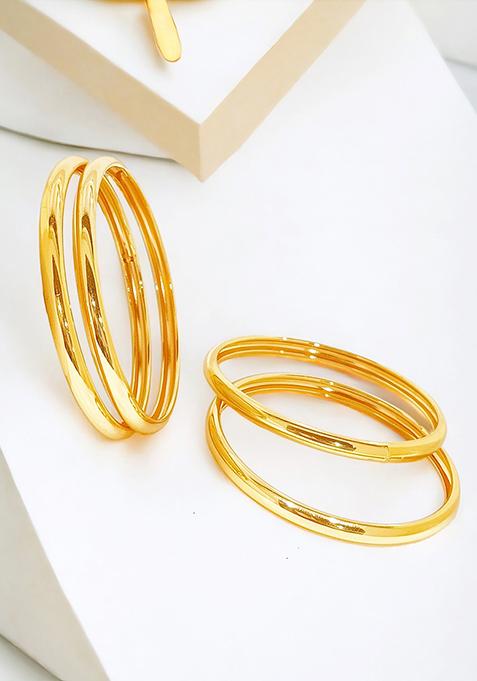 Gold Plated Classic Plain Bangles