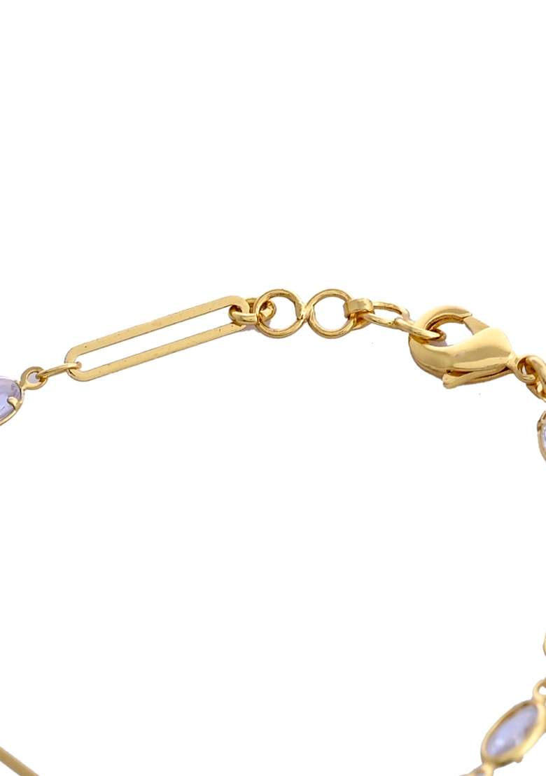 Gold Plated Stone Studded Designers Bracelet - Indya