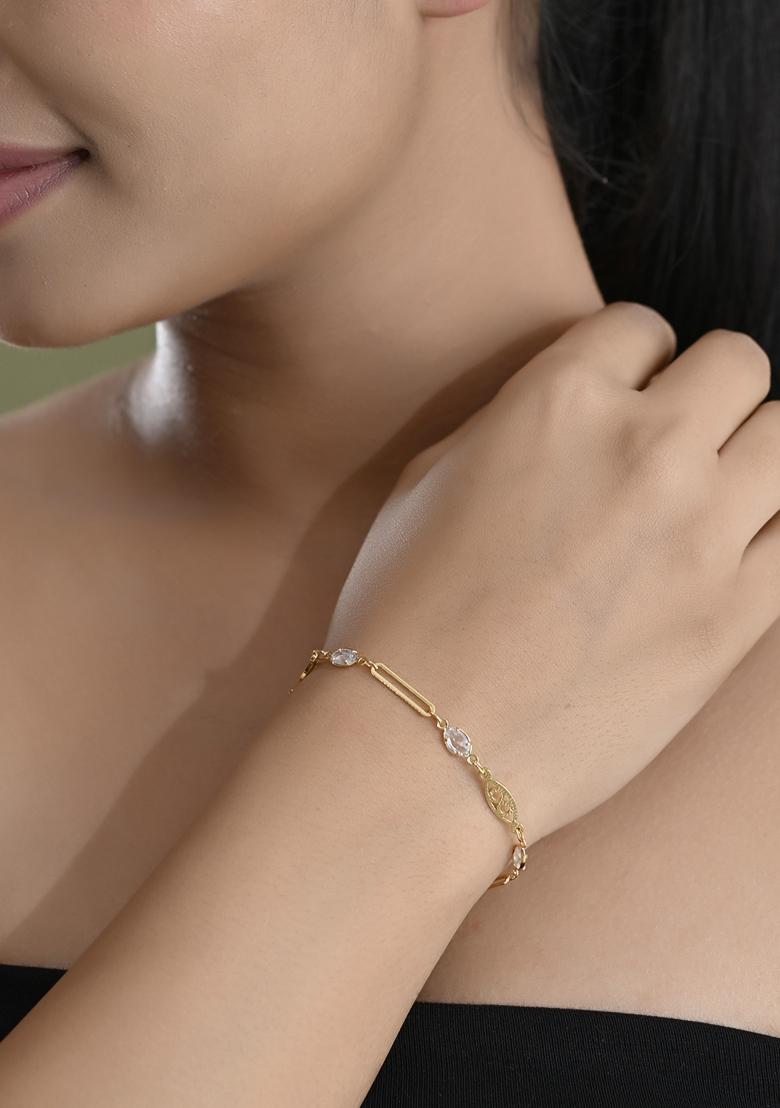 Gold Plated Stone Studded Designers Bracelet