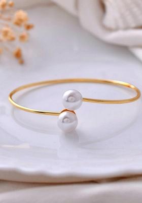 Gold One Gram Plated Pearl Studded Bracelet