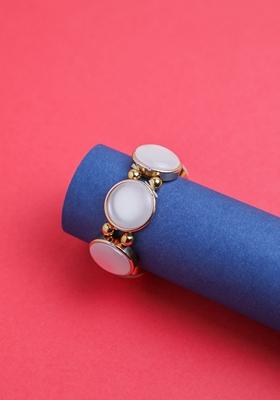 White With Stone Studded Wraparound Bracelet