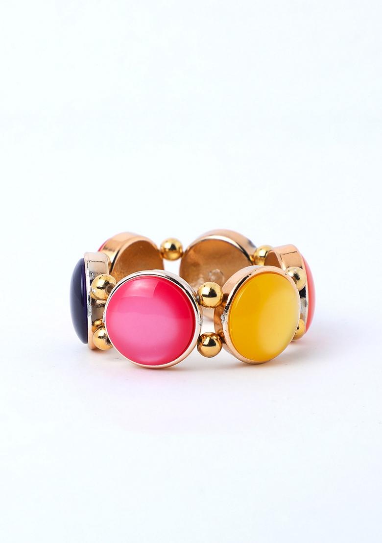 Multi Color With Stone Studded Wraparound Bracelet