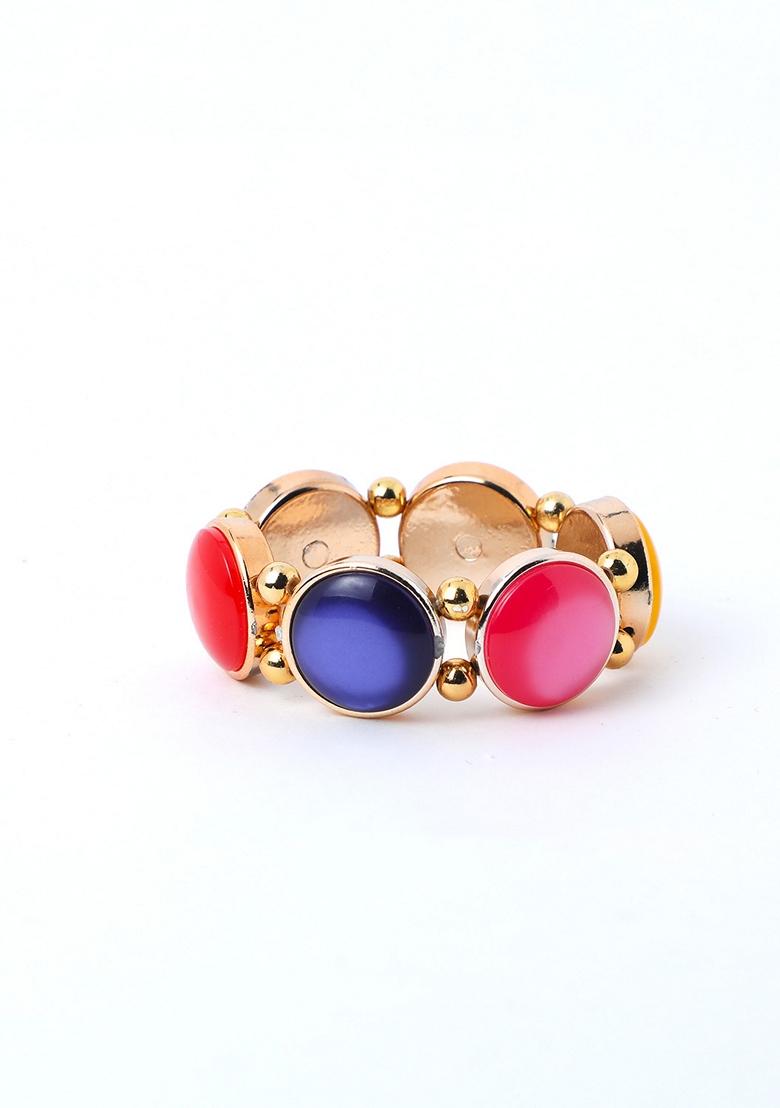 Multi Color With Stone Studded Wraparound Bracelet