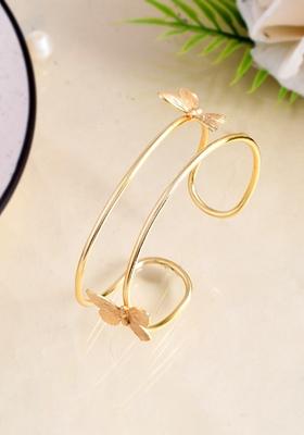 Gold Plated Contemporary Butterfly Kada Bracelet