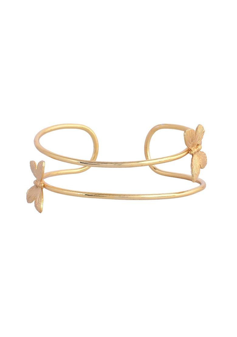 Gold Plated Contemporary Butterfly Kada Bracelet