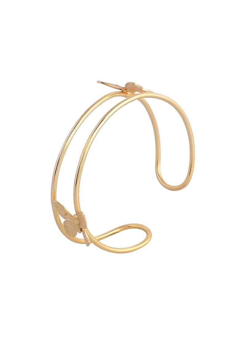 Gold Plated Contemporary Butterfly Kada Bracelet
