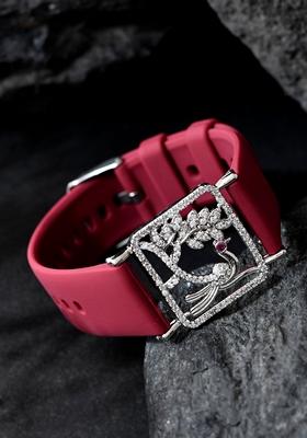 Silver Plated Ad Stone Studded Belt Bracelet