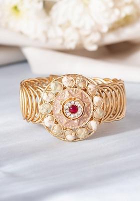 Gold Kundan Studded Circulars Bracelet