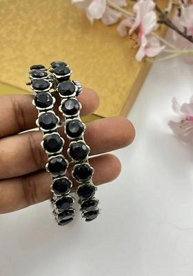 Black Silver Plating Bangles And Bracelets