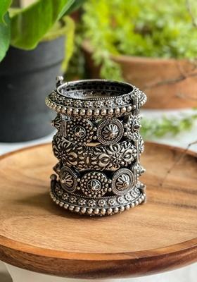 Silver Plating Kada set