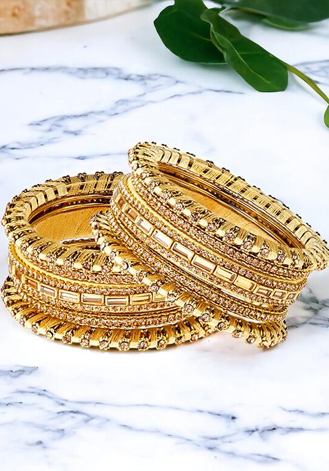 Gold Plated Chuda Thread Work Bangles