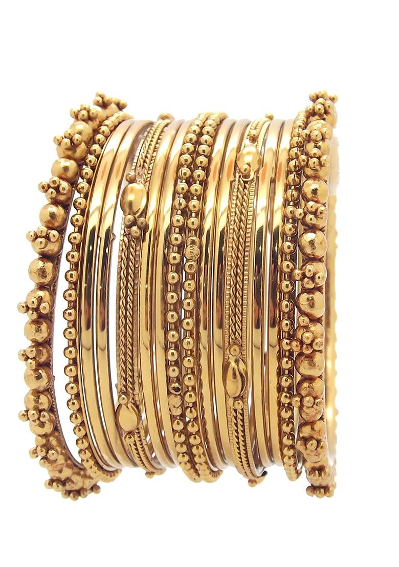 Gold Plated Traditional Bangles Set