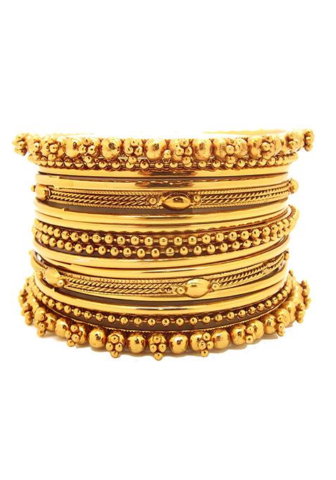 Gold Plated Traditional Bangles Set