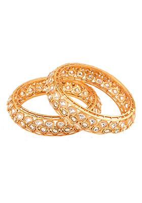 Gold Plated Kundan Statement Kada Set