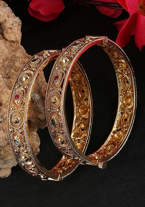 Gold Plated Artificial Stone Bangles