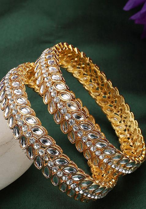 Gold Plated Kundan Bangles