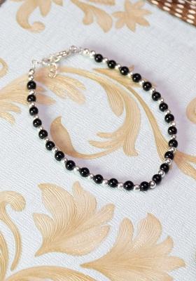 Black Beads 925 Sterling Silver Bracelet