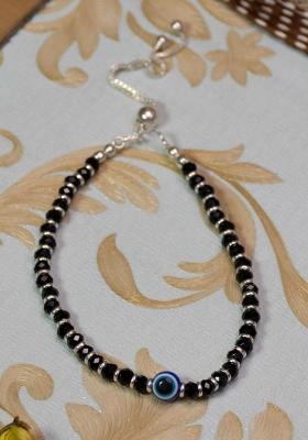 Black Beads 925 Sterling Silver Bracelet