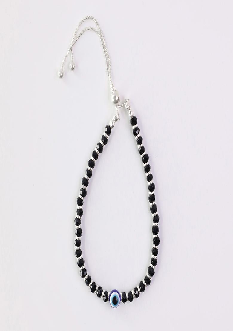 Black Beads 925 Sterling Silver Bracelet