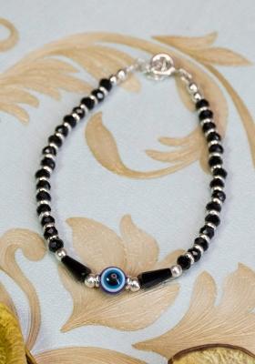 Black Beads 925 Sterling Silver Bracelet