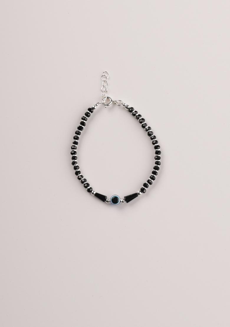 Black Beads 925 Sterling Silver Bracelet