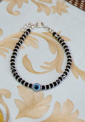 Black Beads 925 Sterling Silver Bracelet