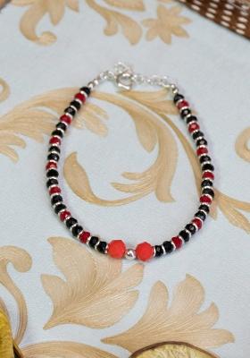 Red Beads 925 Sterling Silver Bracelet