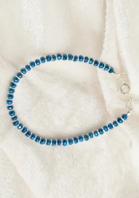 Blue Beads 925 Sterling Silver Bracelet