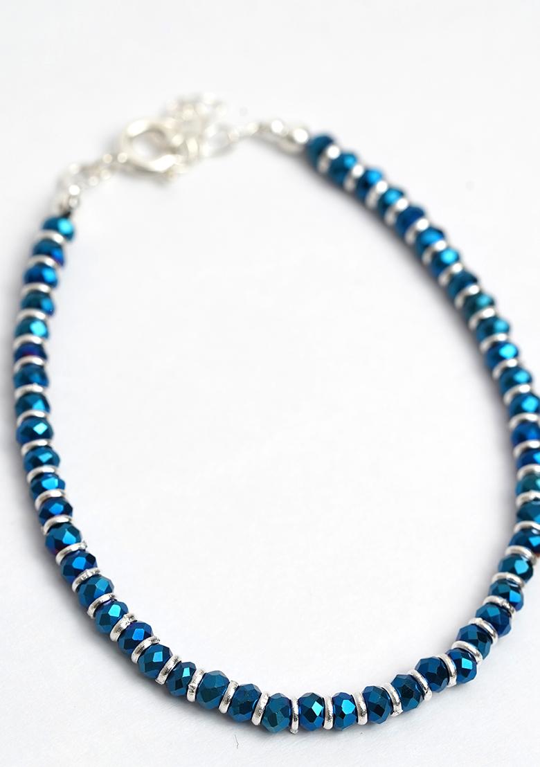 Blue Beads 925 Sterling Silver Bracelet