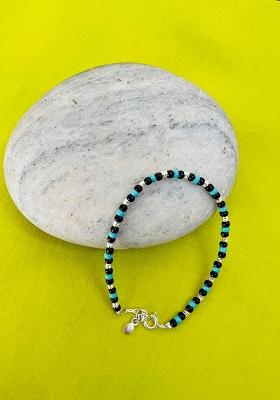 Blue Beads 925 Sterling Silver Bracelet