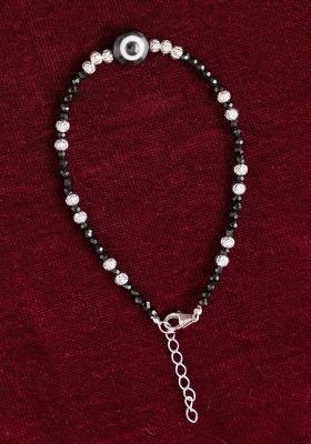 Black Beads 925 Sterling Silver Bracelet