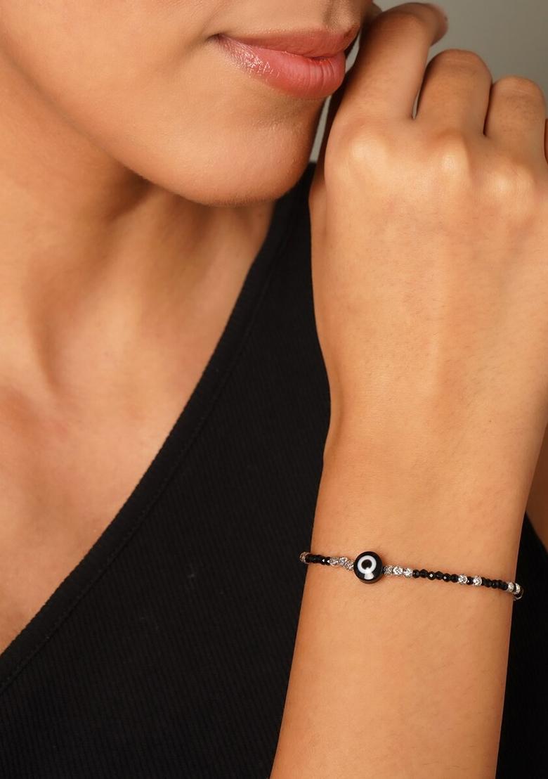 Black Beads 925 Sterling Silver Bracelet