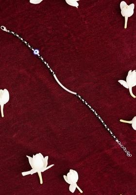 Black Beads 925 Sterling Silver Bracelet