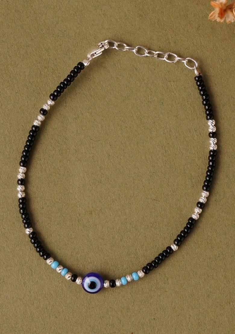 Black Evil Eye 925 Sterling Silver Bracelet