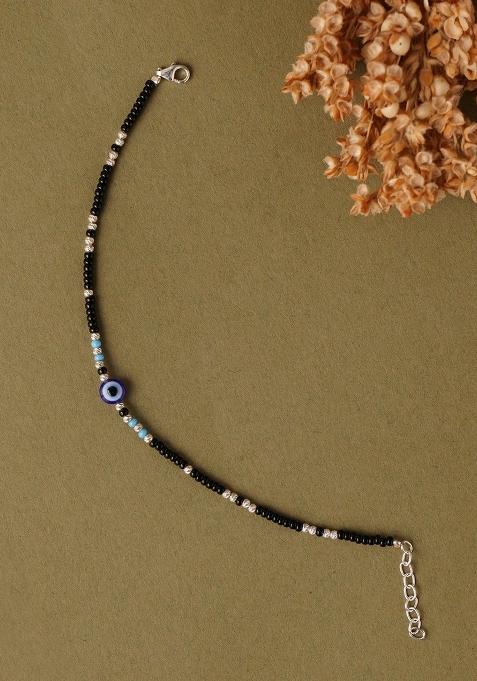 Black Evil Eye 925 Sterling Silver Bracelet
