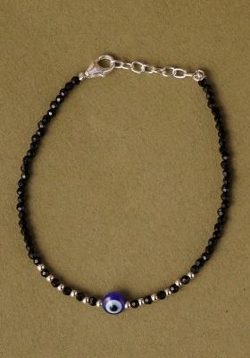 Black Evil Eye 925 Sterling Silver Bracelet