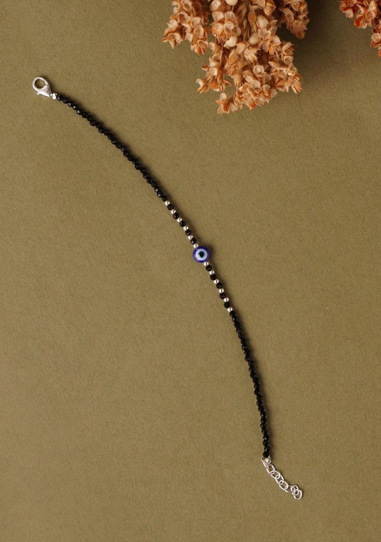 Black Evil Eye 925 Sterling Silver Bracelet