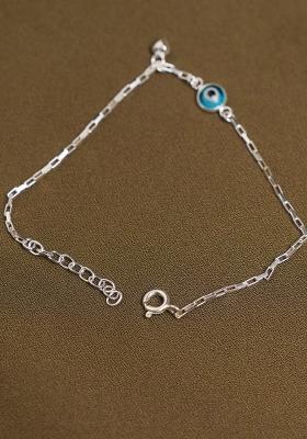 Blue Evil Eye 925 Sterling Silver Bracelet