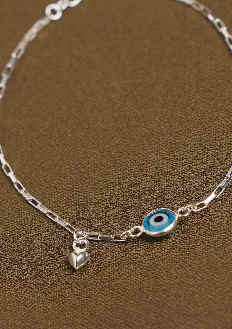 Blue Evil Eye 925 Sterling Silver Bracelet