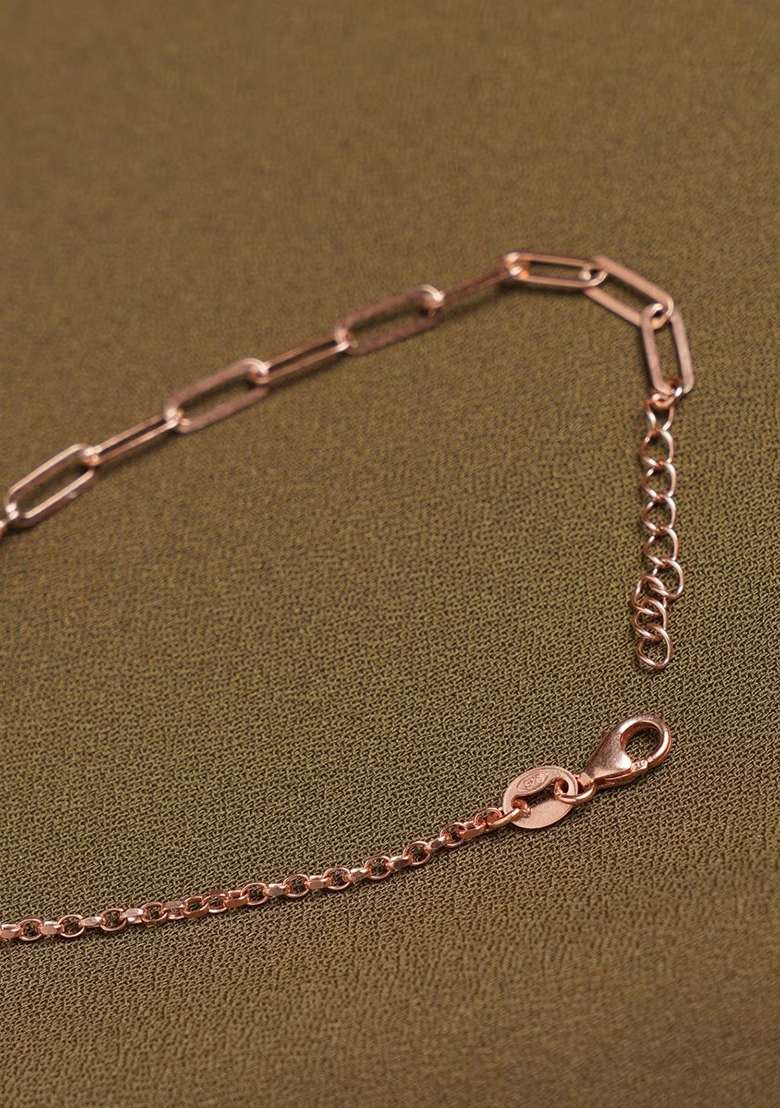 Rose Gold Evil Eye 925 Sterling Silver Bracelet - Indya