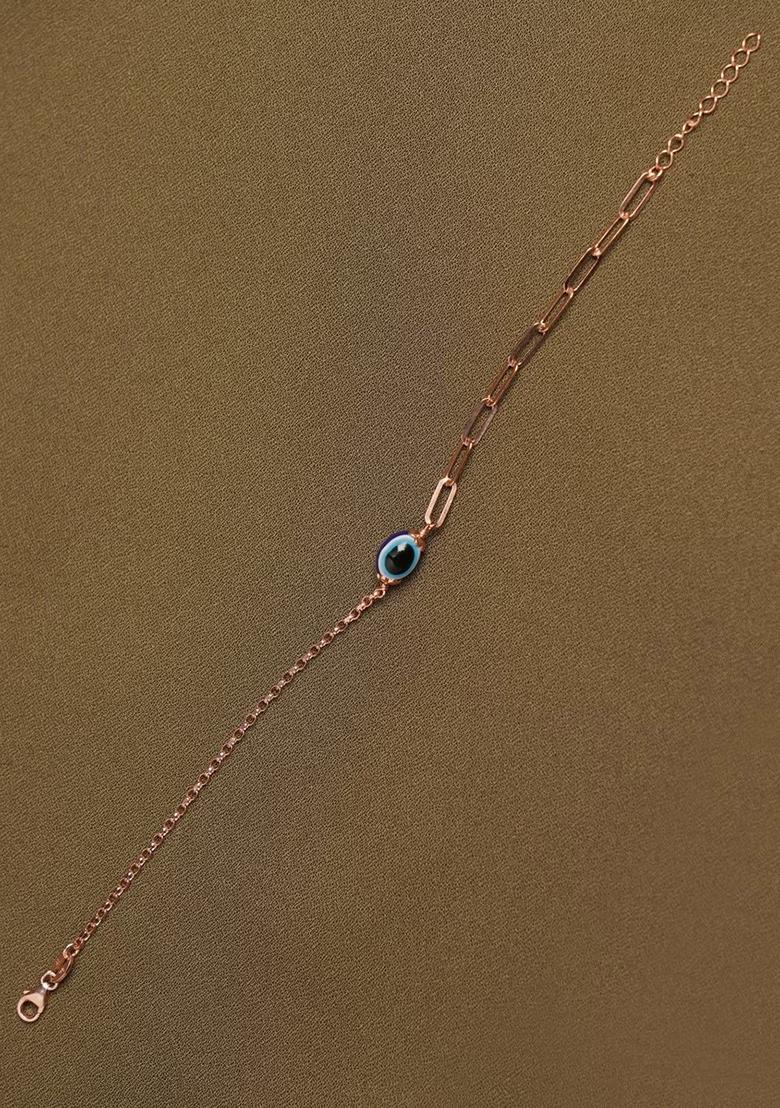 Rose Gold Evil Eye 925 Sterling Silver Bracelet