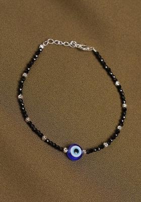 Black Evil Eye 925 Sterling Silver Bracelet