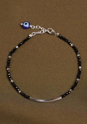 Black Beads 925 Sterling Silver Bracelet
