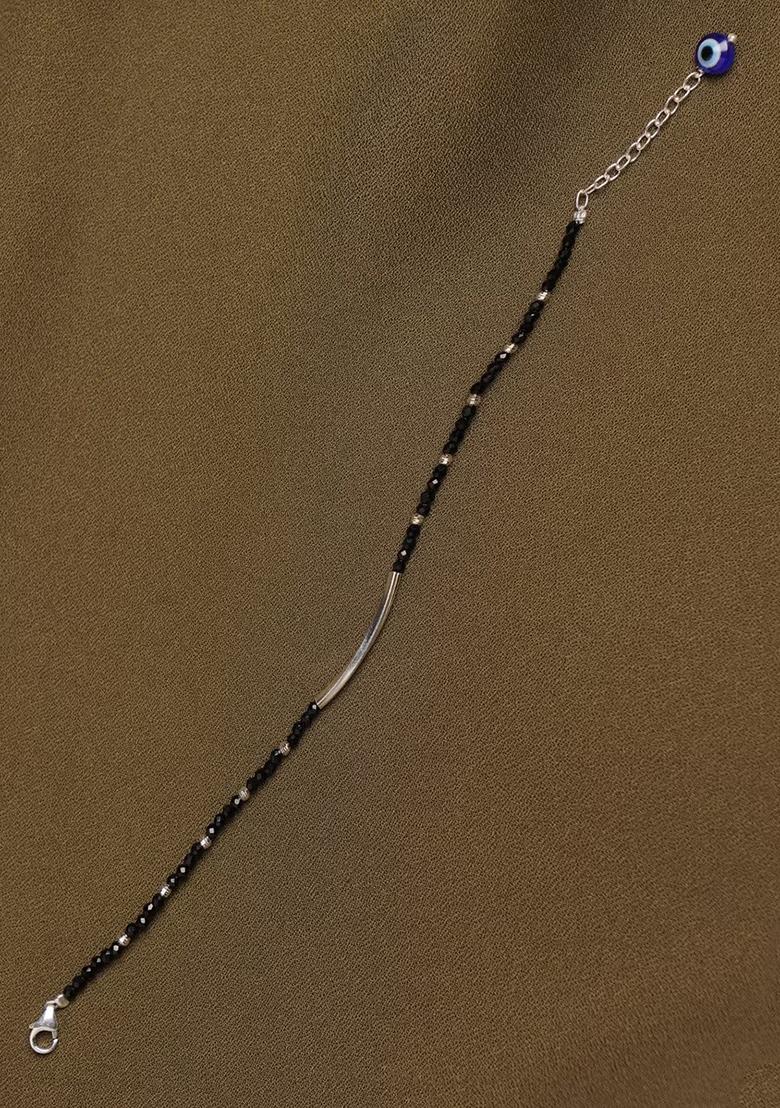 Black Beads 925 Sterling Silver Bracelet