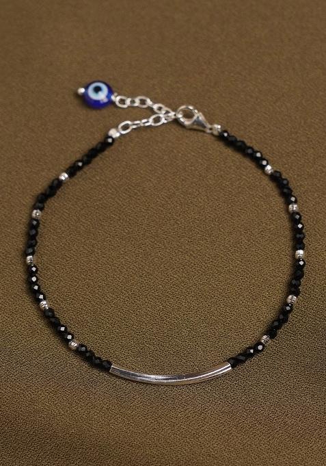 Black Beads 925 Sterling Silver Bracelet