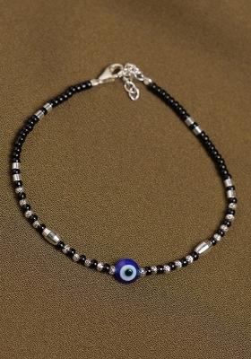 Black Evil Eye 925 Sterling Silver Bracelet